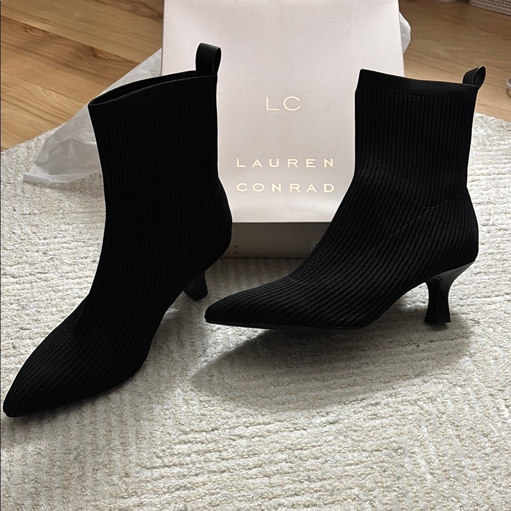 LC Lauren Conrad Black Women's Ankle Boots